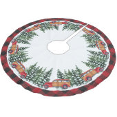 赤素朴黒チェックのプレイドヴィンテージカー ブラッシュドポリエステルツリースカート (アングル)