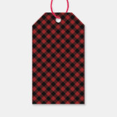 赤素朴黒バッファローのプレイド写真クリスマス ギフトタグ (裏面)