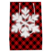 赤素朴黒バッファローのプレイド ミディアムペーパーバッグ (裏面)