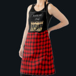 赤素朴黒バッファローのモノグラム名キッチン エプロン<br><div class="desc">赤素朴黒バッファローplaidモノグラム名キッチンエプロン。パーソナライズするには、独自の名前と文字を追加できる。</div>