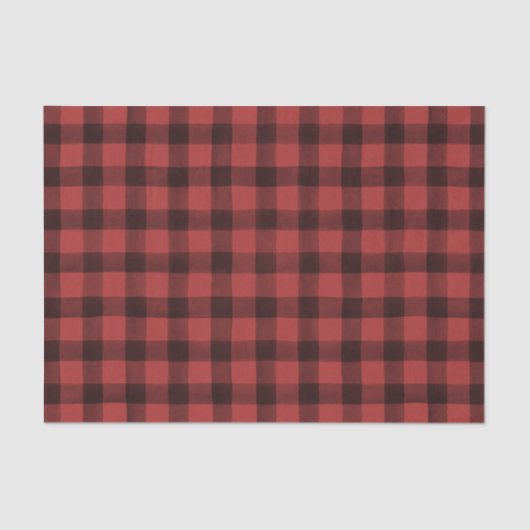 赤素朴黒バッファローチェックのギフトラッピング 薄葉紙 (正面)
