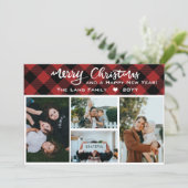 赤素朴黒バッファローチェッククリスマスコラージュ シーズンカード (スタンド正面)