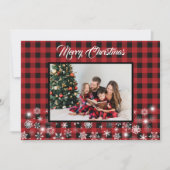 赤素朴黒バッファロープレイドファミリー写真 シーズンカード (正面)