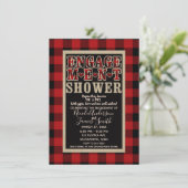 赤素朴黒バッファロープレイド婚約シャワー 招待状 (スタンド正面)