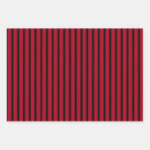 赤素朴黒バッファロープレイド水玉模様ストライプ ラッピングペーパーシート (正面3)