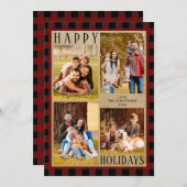 赤素朴黒バッファロープレイド4フォトコラージュ シーズンカード (正面/裏面)