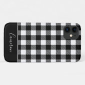 赤素朴黒バッファロープレイド – 編集可能な名前 Case-Mate iPhoneケース (裏面(横))