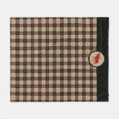 赤素朴黒バッファロー格子柄ムース フリースブランケット (正面(横))