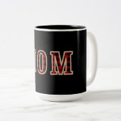 赤素朴黒バッファロ市松模様にスクウェアMOM ツートーンマグカップ (正面右)