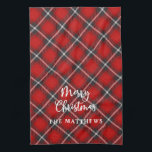 赤素朴黒メリークリスマス キッチンタオル<br><div class="desc">赤と黒の田舎風の格子模様のキッチンタオルに、「メリークリスマス」と書いてあり、その下に君の名パーソナライズされた前が書いてあるんだ。シンプルクリスマスのホリデーシーズンに最適なあなたの家のためのクリスマス国スタイル。www.zazzle.com/blackberryBoulevardで他のコーディネートしているクリスマスプレゼントの枕と混ぜ合わせる。デザインに関する質問については、電子メールcustomercare@blackberryboulevard.comで回答する</div>