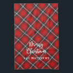 赤素朴黒メリークリスマス キッチンタオル<br><div class="desc">赤と黒の田舎風の格子模様のキッチンタオルに、「メリークリスマス」と書いてあり、その下に君の名パーソナライズされた前が書いてあるんだ。シンプルクリスマスのホリデーシーズンに最適なあなたの家のためのクリスマス国スタイル。www.zazzle.com/blackberryBoulevardで他のコーディネートしているクリスマスプレゼントの枕と混ぜ合わせる。デザインに関する質問については、電子メールcustomercare@blackberryboulevard.comで回答する</div>