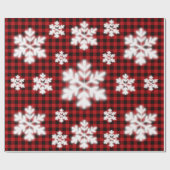 赤素朴黒板模様霜の降りた雪片 ラッピングペーパー (フラット)