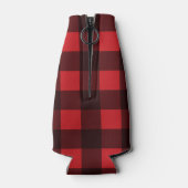 赤素朴黒水牛の格子模様モノグラム ボトルクーラー (裏面)