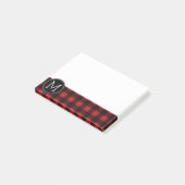 赤素朴黒水牛の格子模様モノグラム ポストイット (アングル)