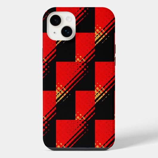 赤素朴黒金ゴールドパターン iPhoneケース (裏面)