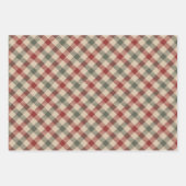 赤素朴、タン、緑のクリスマスラッピング紙 ラッピングペーパーシート (正面2)