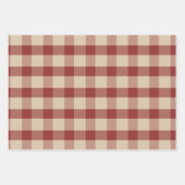 赤素朴、タン、緑のクリスマスラッピング紙 ラッピングペーパーシート (正面)