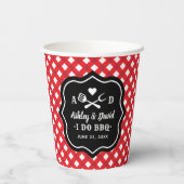 赤素朴I do BBQカスタムウェディングモノグラム 紙コップ (裏面)