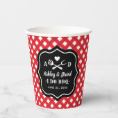 赤素朴I do BBQカスタムウェディングモノグラム 紙コップ (正面)