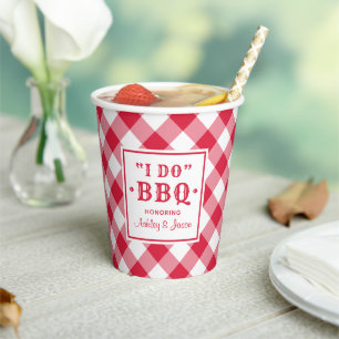 赤素朴I do BBQカスタムウェディングモノグラム 紙コップ