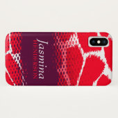 赤紫のグラフィックアニマルプリントiPhoneケース Case-Mate iPhoneケース (裏面(横))