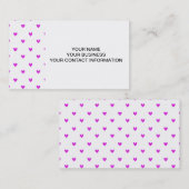 赤紫のグリッターのハートパターン 名刺 (正面/裏面)