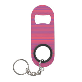 赤紫のストライプ シームレスパターン キーホルダー栓抜き