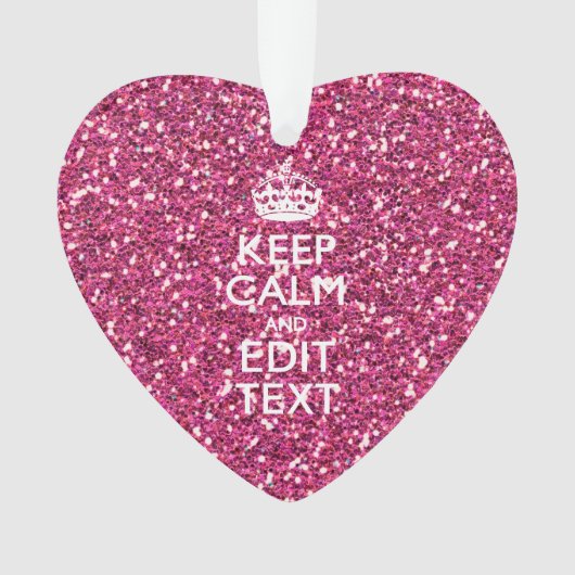 赤紫のピンクにあなたの文字があるために平静を保ちます オーナメント (正面)