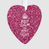 赤紫のピンクにあなたの文字があるために平静を保ちます オーナメント (正面)