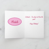 赤紫のピンクの迷彩柄のカムフラージュのハッピーバースデーのカスタム カード (内部)