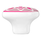 赤紫のピンク、白および灰色の曼荼羅パターン セラミックノブ (側面)