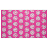 赤紫のピンク、白および灰色の曼荼羅パターン ファブリック (ファットクウォーター)