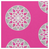 赤紫のピンク、白および灰色の曼荼羅パターン ファブリック (クローズアップ)