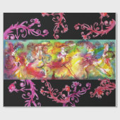 赤紫のフローラ旋回を持つカーニバルバレエ ラッピングペーパー (フラット)