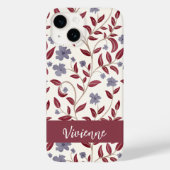 赤紫の水彩野の花の名前 Case-Mate iPhoneケース (裏面)