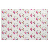 赤紫の花を持つハチドリ ファブリック (ファットクウォーター)