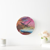 赤紫の表現 ラウンド壁時計 (ホーム)