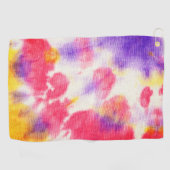 赤紫イエローホワイト絞り染めv1 ゴルフタオル (横)