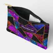 赤紫エレガント幾何ガーリー品 アクセサリーポーチ (見開き)