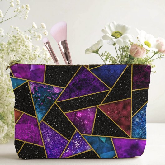 赤紫エレガント幾何ガーリー品 アクセサリーポーチ