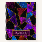 赤紫エレガント幾何ガーリー品 ノートブック (正面)