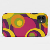 赤紫オレンジイエローレトロ円パターン Case-Mate iPhoneケース (裏面(横))