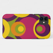 赤紫オレンジイエローレトロ円パターン Case-Mate iPhoneケース (裏面(横))