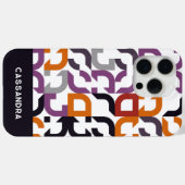 赤紫オレンジブラックミッドセンチュリーアートパターン Case-Mate iPhoneケース (裏面 (横))