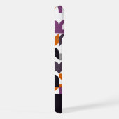 赤紫オレンジブラックミッドセンチュリーアートパターン iPhoneケース (右側面)