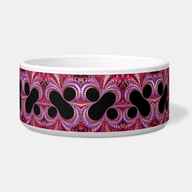 赤紫カラフル黒パーセント記号フラクタル ボウル (右)