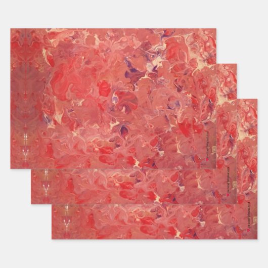 赤紫クリーム包装紙シート ラッピングペーパーシート (セット)