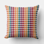 赤紫ティール(緑がかった色)オレンジイエローサークル クッション (正面)