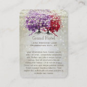 赤紫ハートリーフ結婚ツリーの情報カード 名刺 (正面)