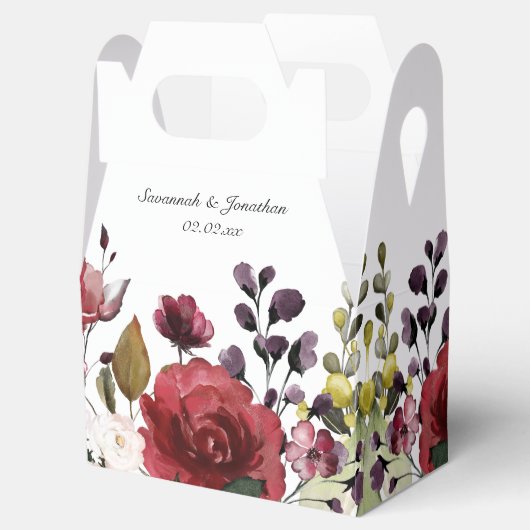 赤紫ピンクホワイトウォーターフローラ結婚ズ フェイバーボックス (オープン)